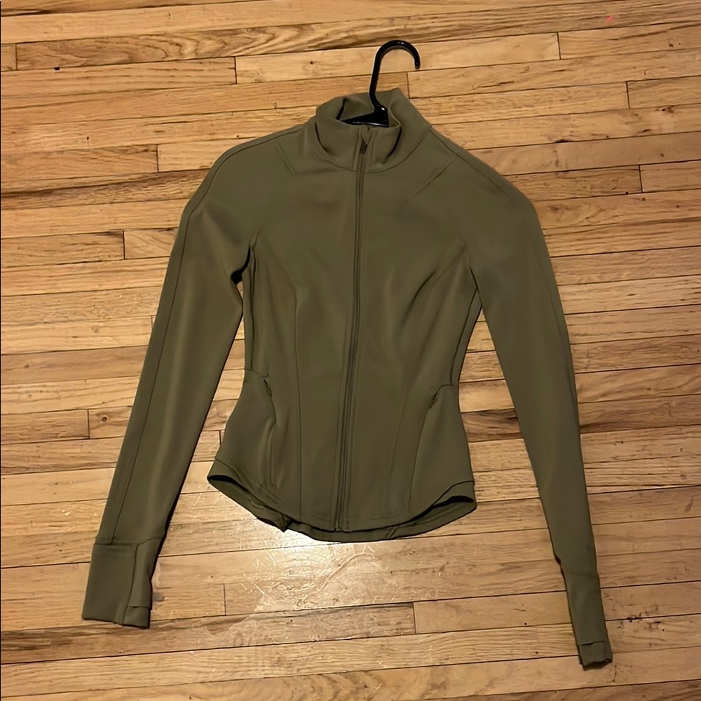 Olive Green Zip-Up Jacket